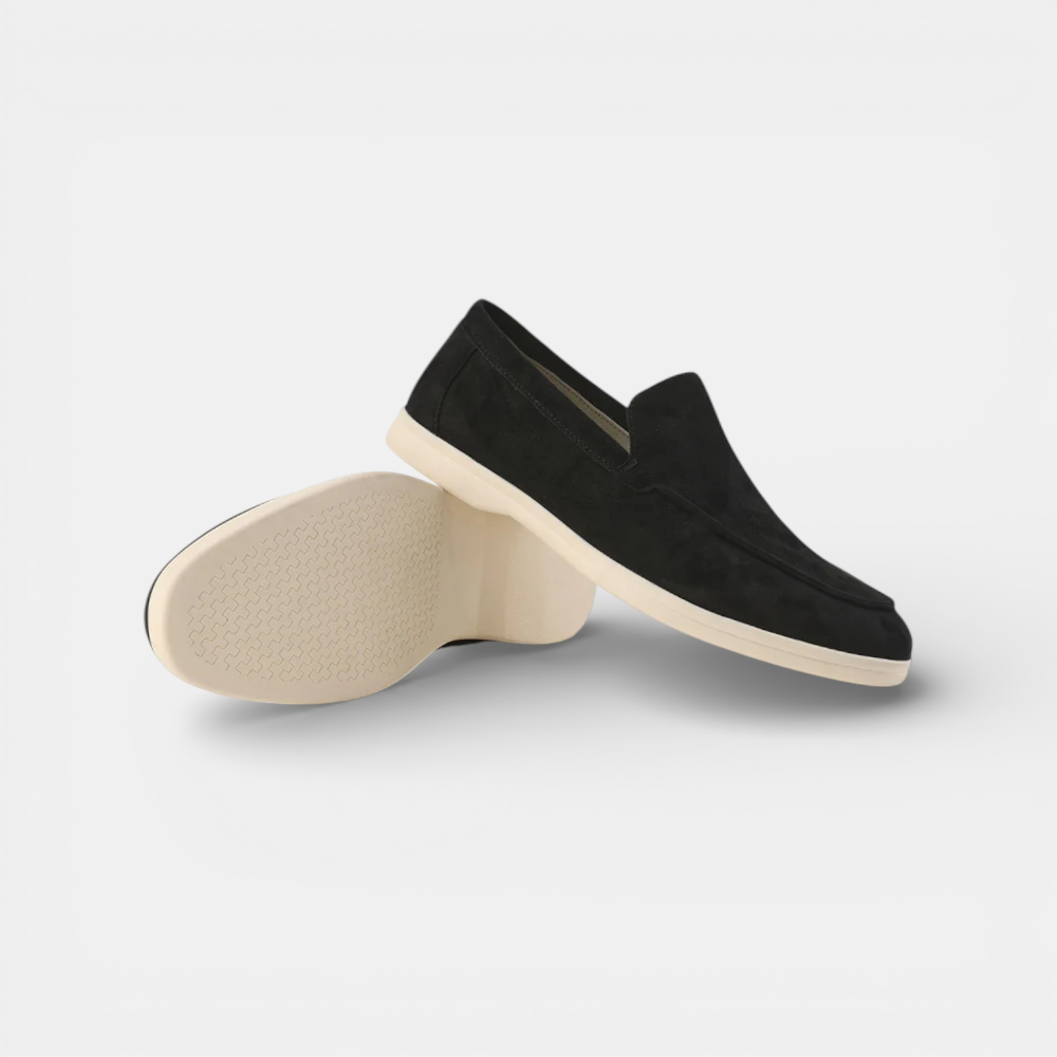 Men's suede slip-on loafers in Black