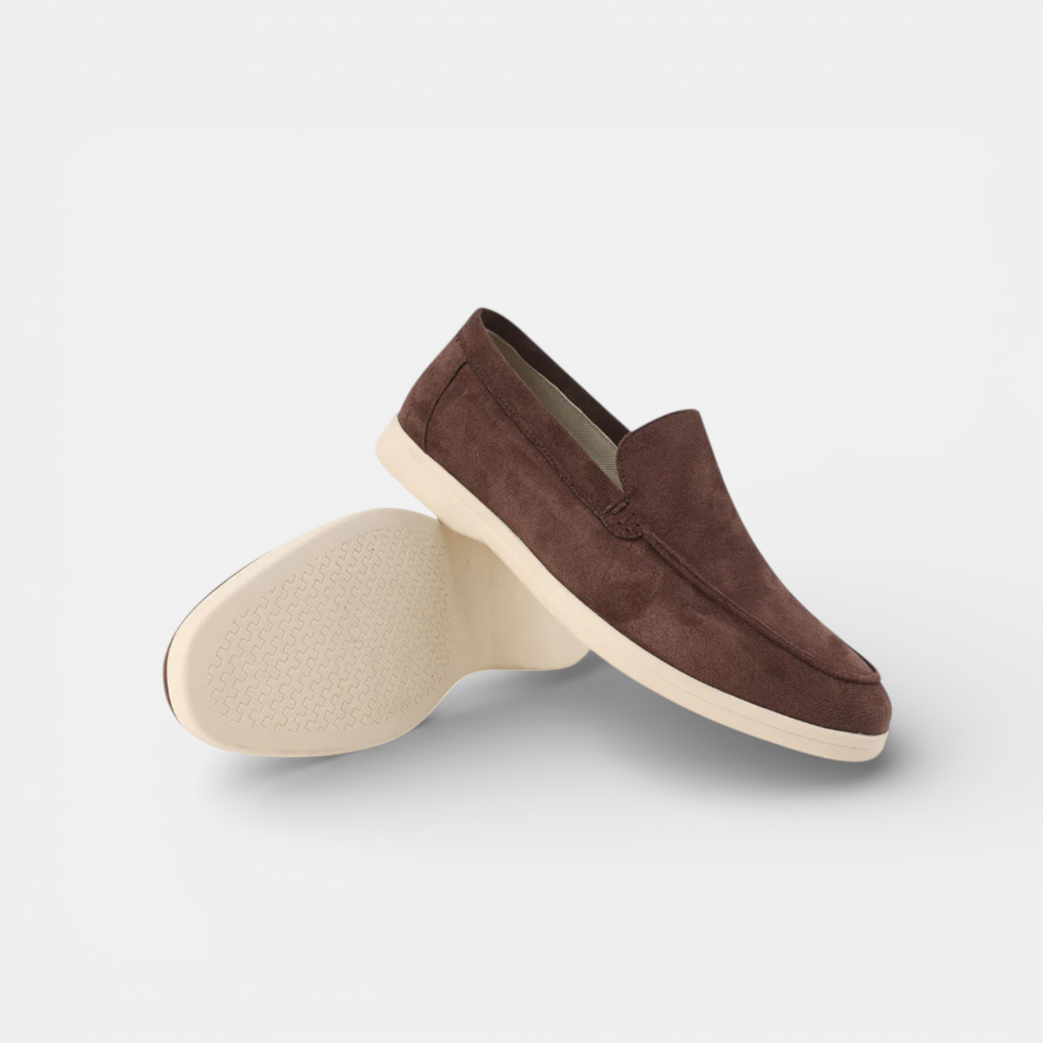 Men's suede slip-on loafers in Chocolate