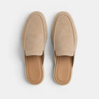 Men's suede slip-on mules side profile
