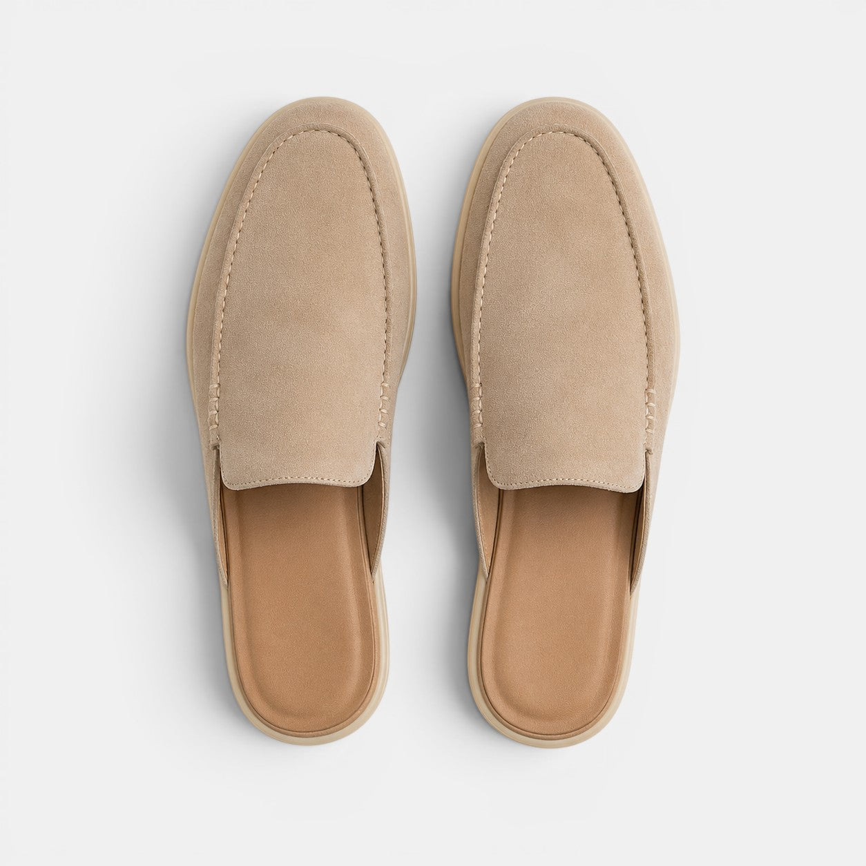 Men's suede slip-on mules side profile