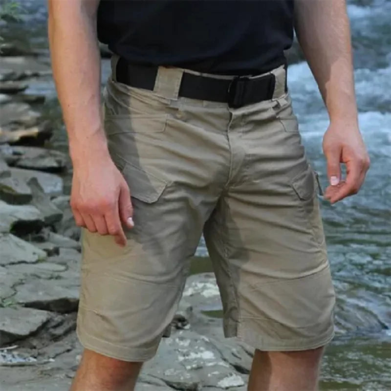 Men's tactical cargo shorts front view