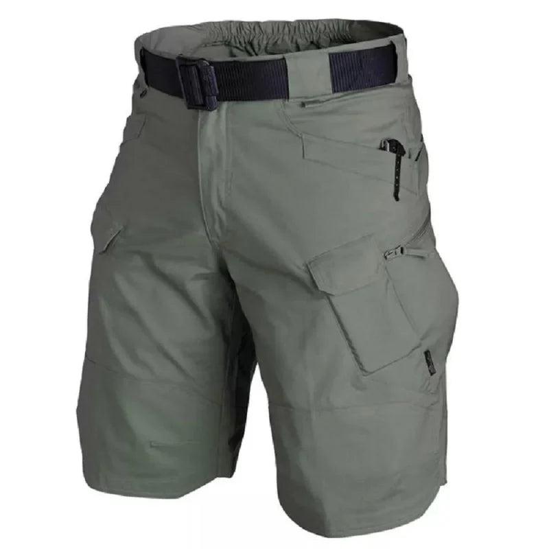 Men's tactical cargo shorts back view