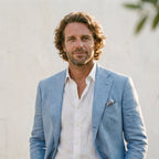 Men's tailored blazer jacket button and cuff detail