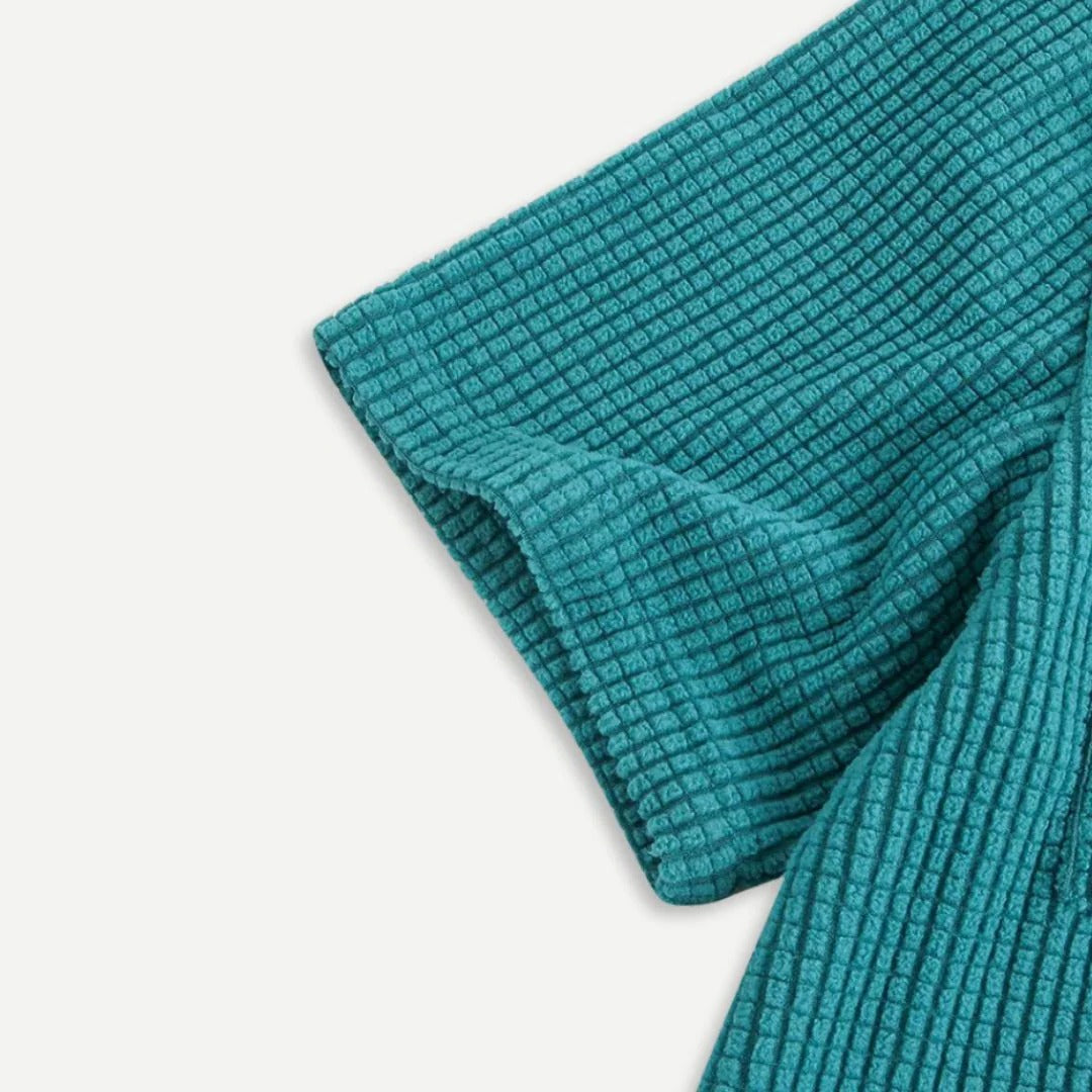 Men's waffle knit shirt, styled casual view