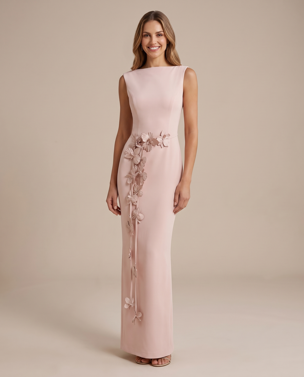 Mermaid formal gown, side view