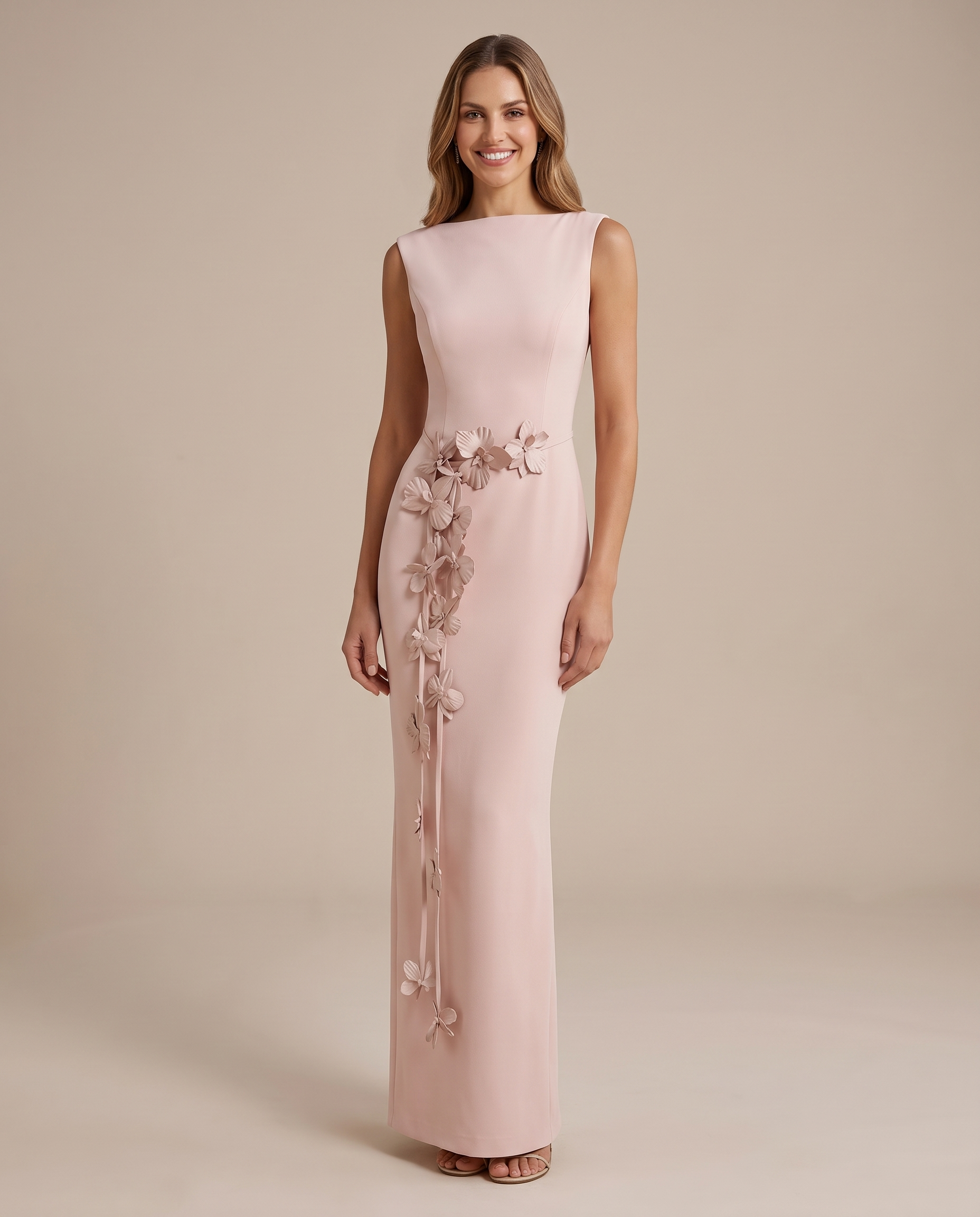Mermaid formal gown, side view