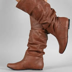 Mid-calf cowgirl boot, angled view