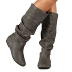 Mid-calf cowgirl boot, stitch detail