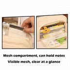 Multi-layer pencil case, zip closure detail