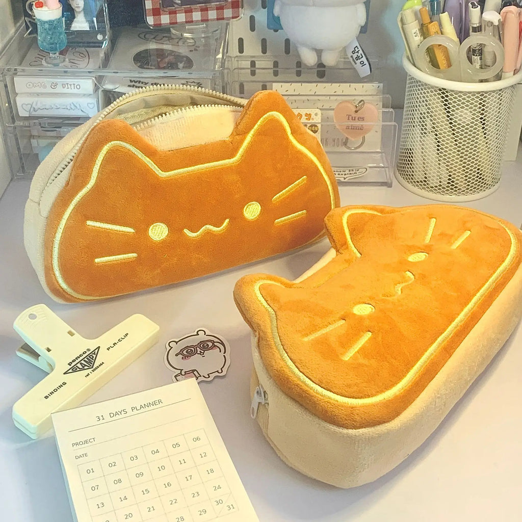 Plush pen case, front view