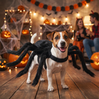Pet in the spider costume at a Halloween party