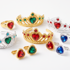Jeweled princess tiaras and costume jewelry accessories close up