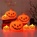 Pumpkin ghost-face LED lamp product view