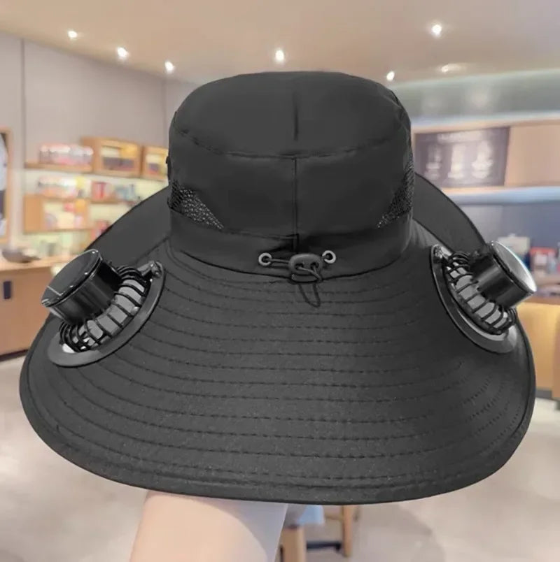 Quick-dry bucket hat in Black