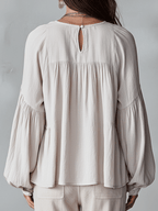 Ruffle blouse ruffle trim detail