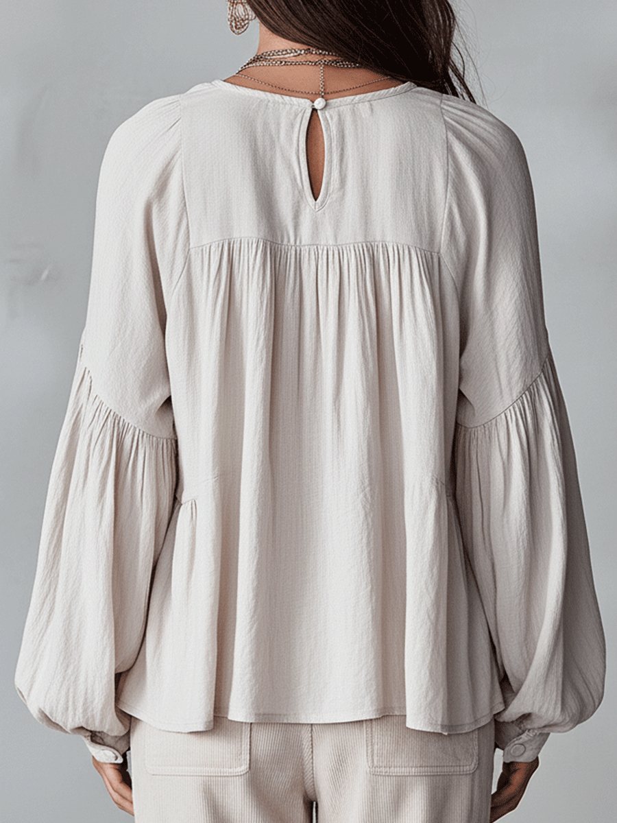 Ruffle blouse ruffle trim detail