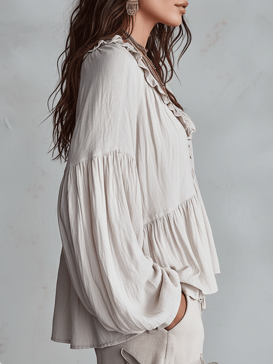 Ruffle blouse back view