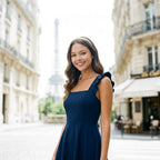 Back view of the fit-and-flare mini dress