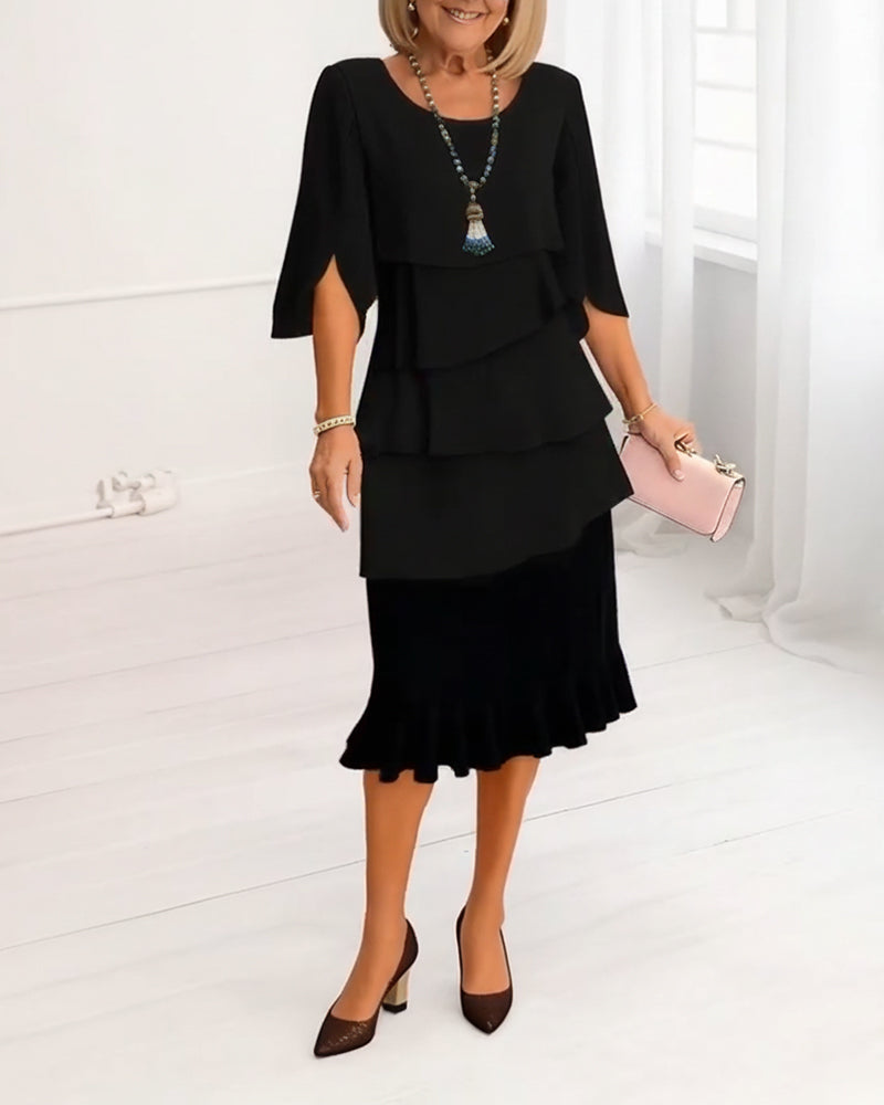 Ruffle trim dress, second view