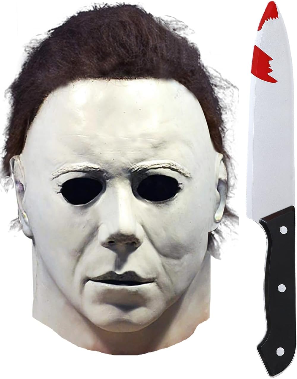 White latex full-head horror mask colour option
