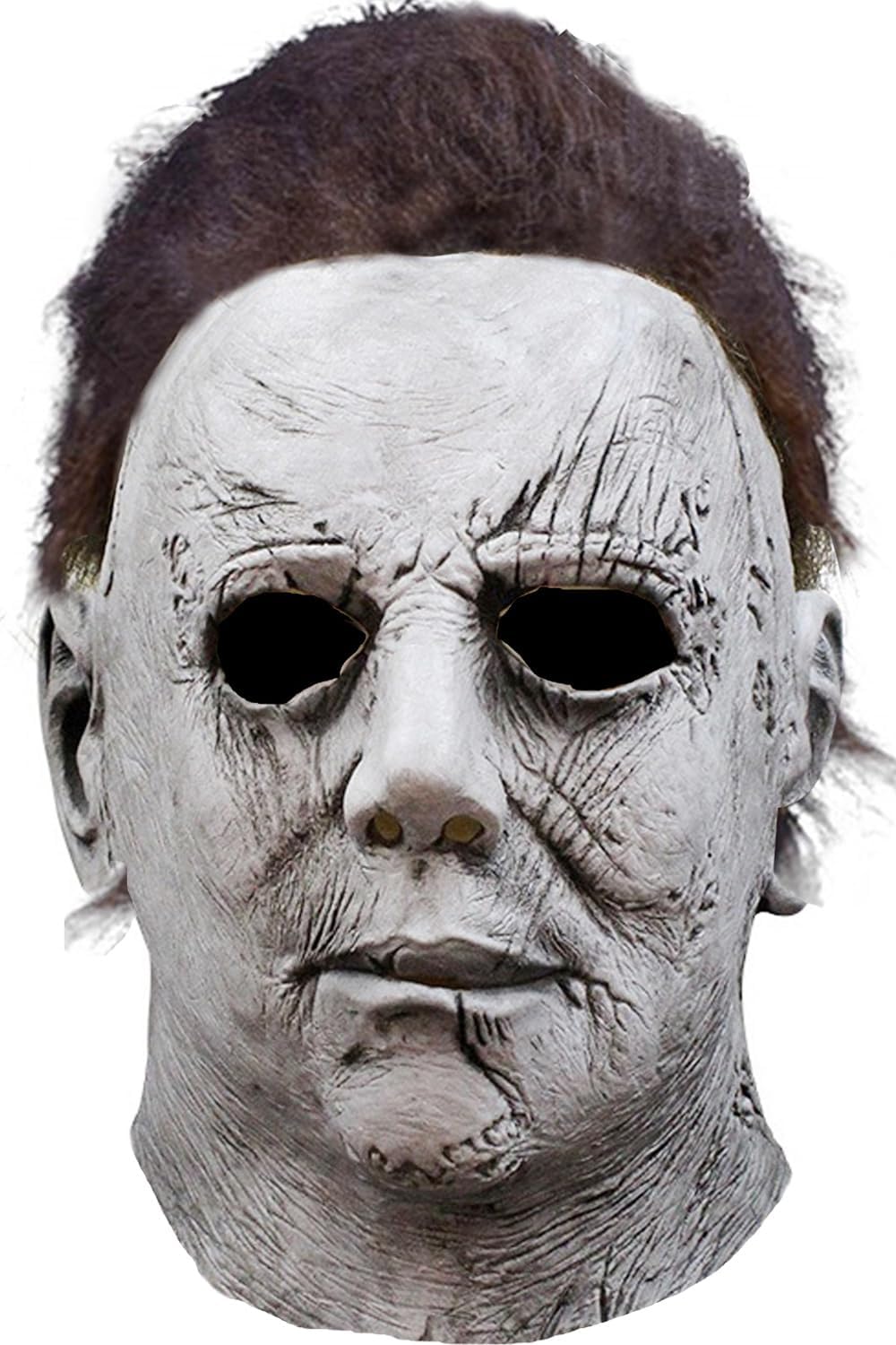 Grey latex full-head horror mask colour option