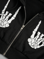 Skeleton cut out and zipper detail