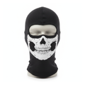 Skull balaclava face mask with full-face ghost skull print on a white background
