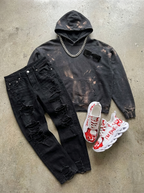 Skull sneakers streetwear flat lay