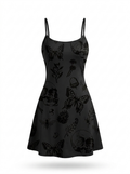Skull print cami slip dress on a white background