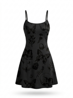 Skull print cami slip dress on a white background
