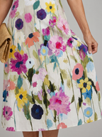 Back view of the floral midi dress