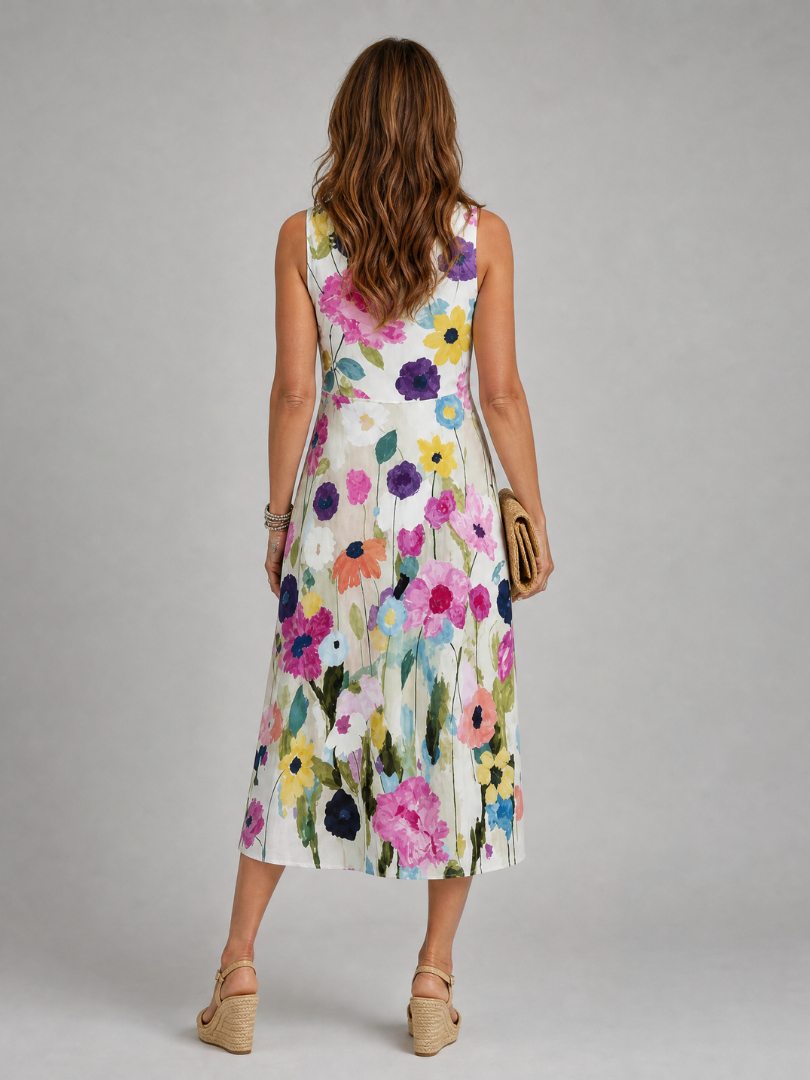 Close up of the floral print fabric