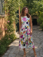 Full length view of the floral midi dress
