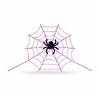 23 ft Halloween spider web lights with 290 purple LEDs on a white background
