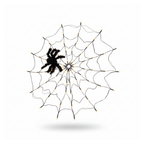 4 ft light-up Halloween spider web with a black spider on a white background