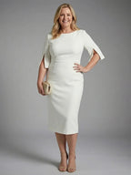 Split sleeve midi dress, back view
