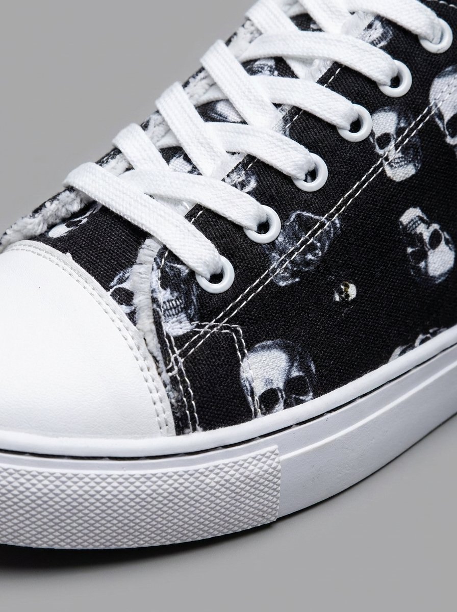 Close up of the sneaker material and sole