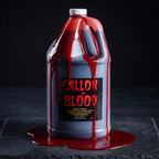 1 gallon jug of realistic stage blood with red blood dripping