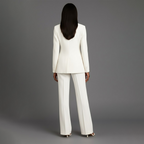 Tailored women's suit set, long-line blazer and trousers