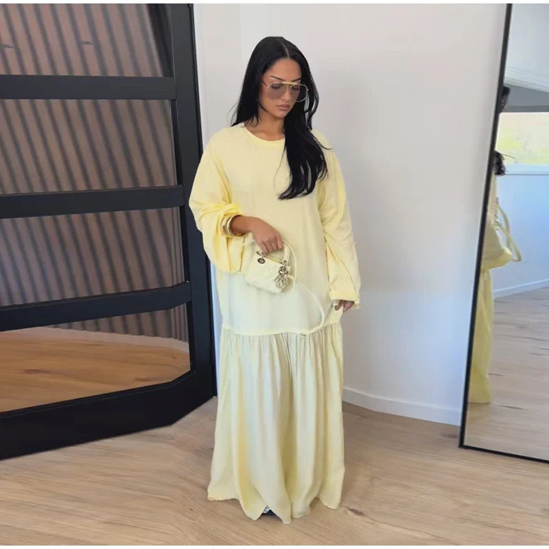 Tiered maxi dress in Yellow