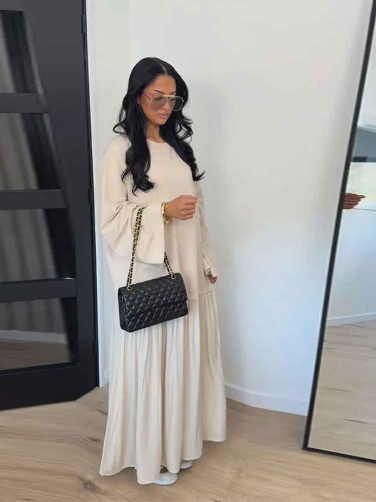 Tiered maxi dress, full-length view