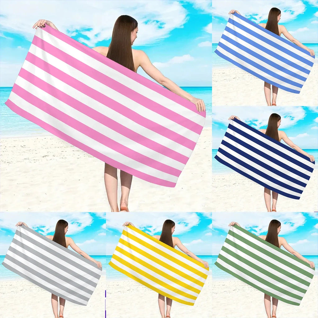 Ultra-fine fiber beach towel spread flat