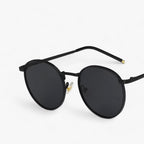 Round lens sunglasses in Black Gray