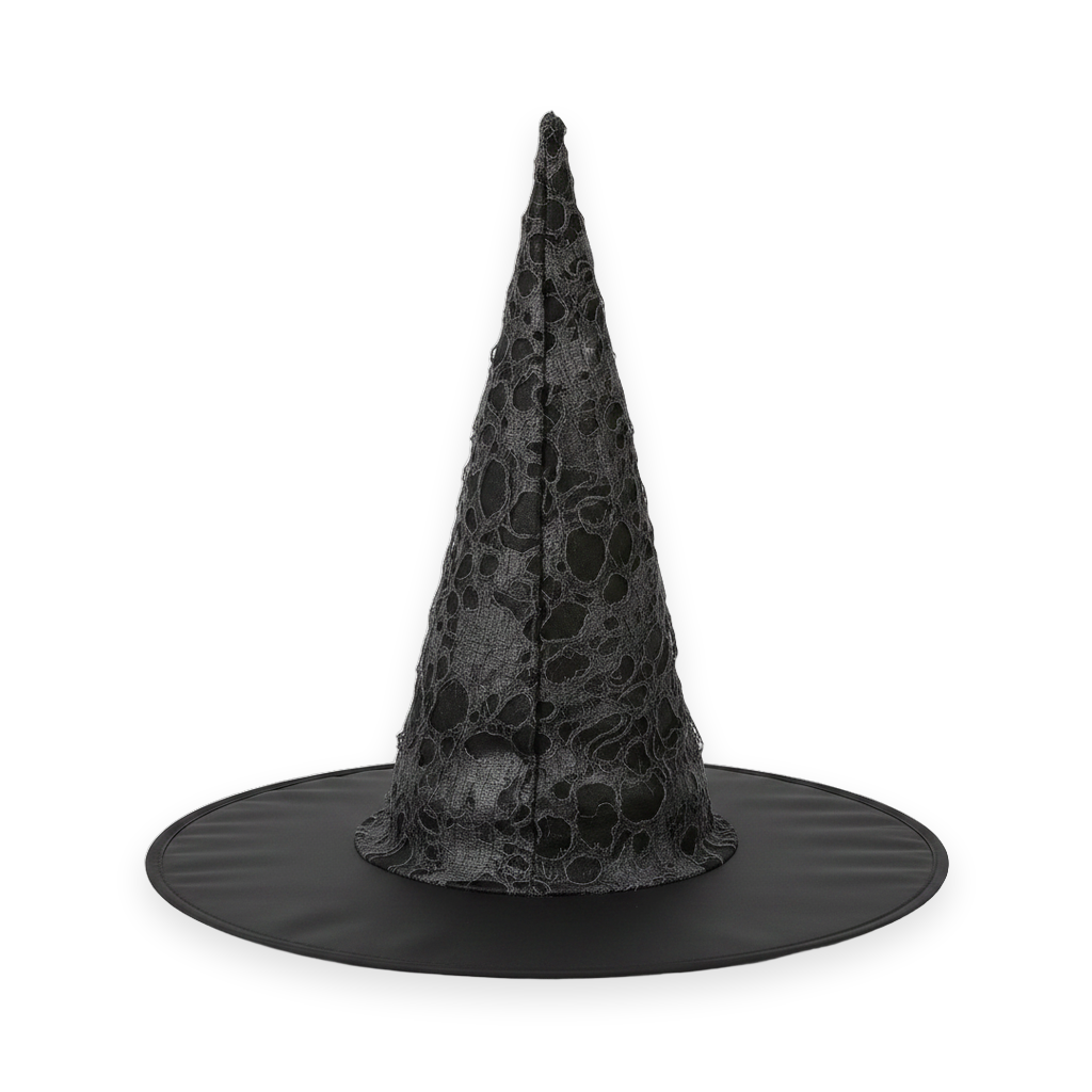 Vintage witch hat on a white background