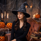 Vintage witch hat styled as part of a costume