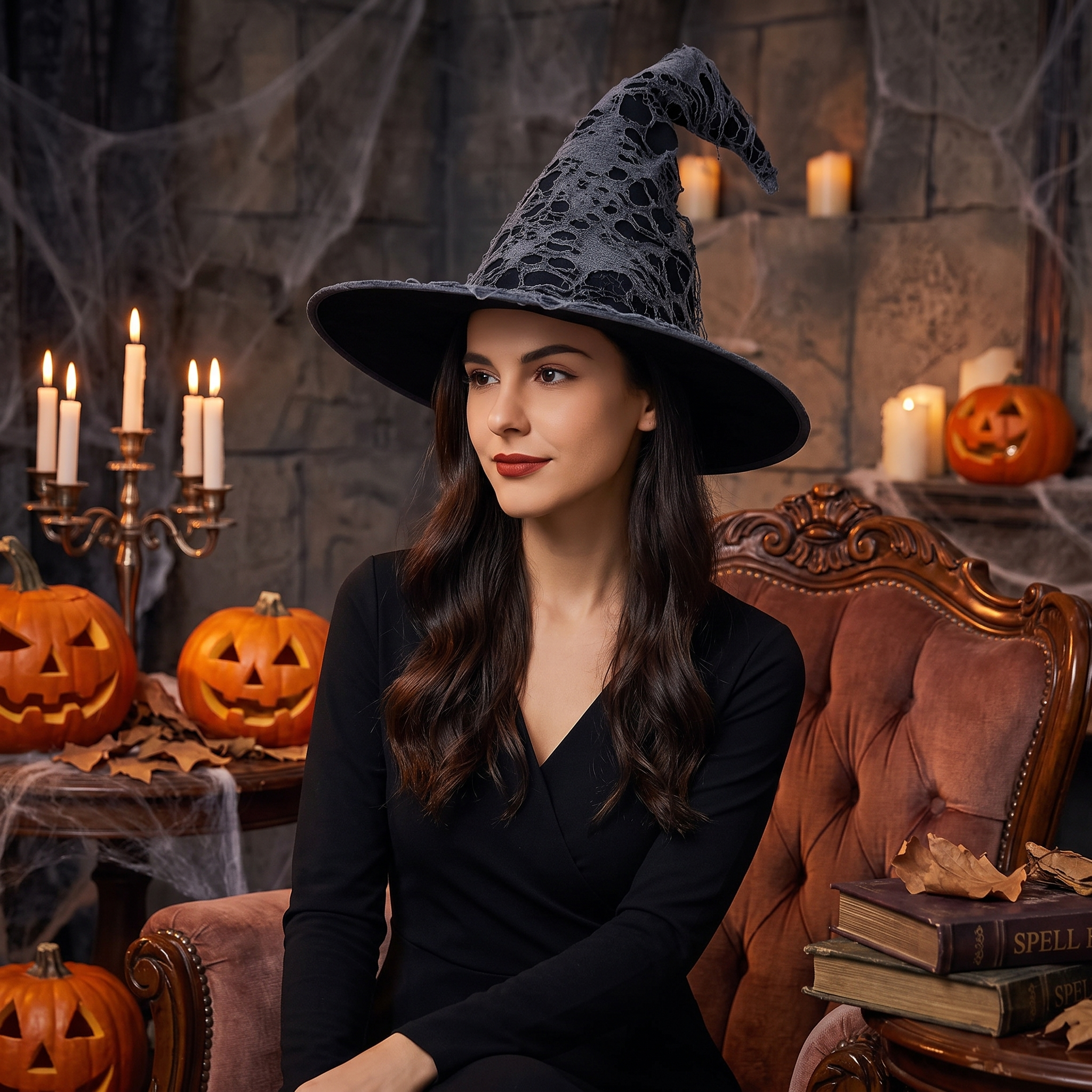 Vintage witch hat styled as part of a costume