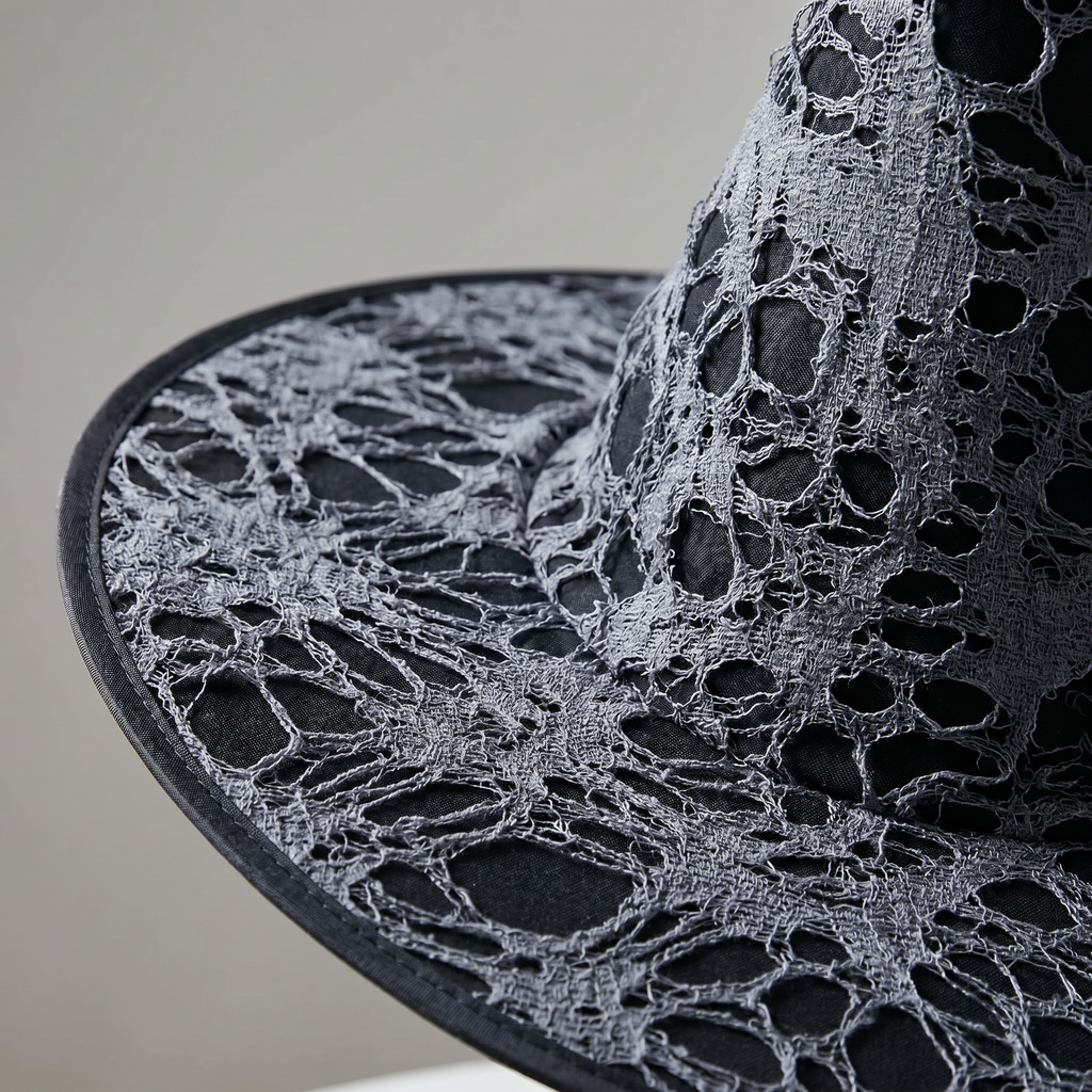 Vintage witch hat worn with a Halloween costume