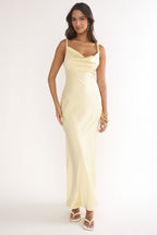 Side view of the white maxi dress