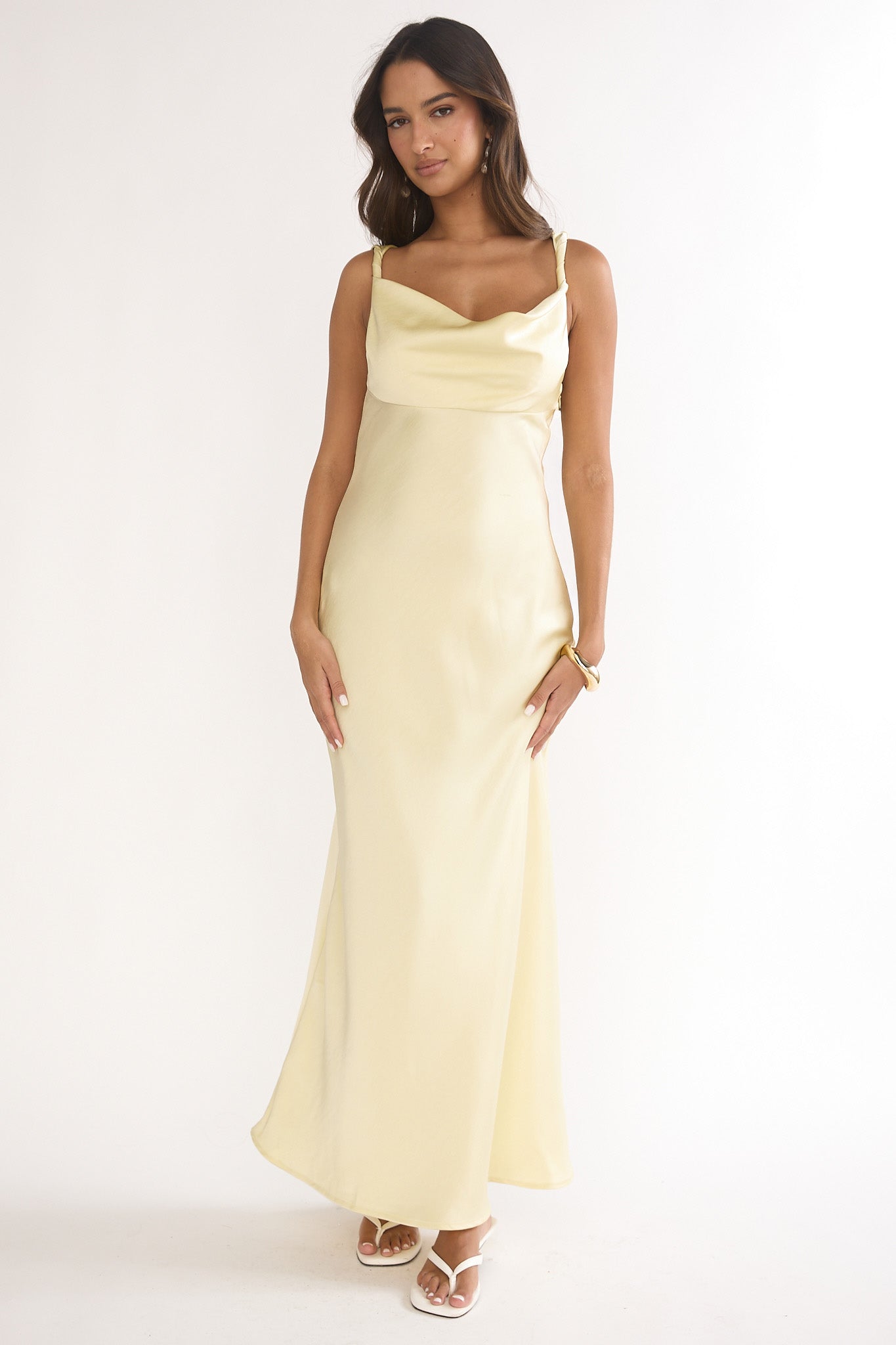 Back view of the white maxi dress