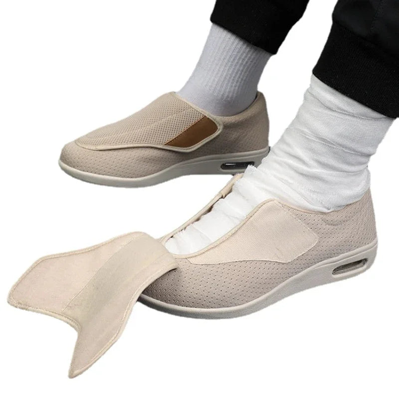 Wide fit walking shoe, pair front view
